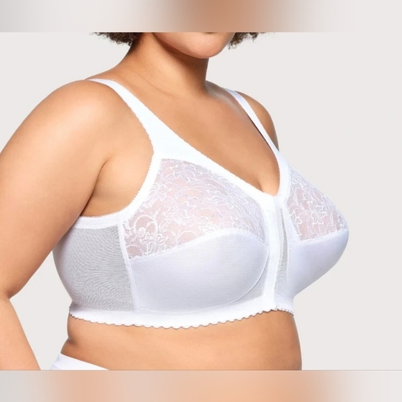 Glamorise MagicLift Front-Closure Support Bra 48F | style 1200 | WHITE - Picture 2 of 8
